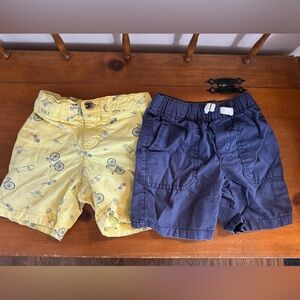 Old Navy and Carters Kids Yellow and Blue Shorts Set Size 2T